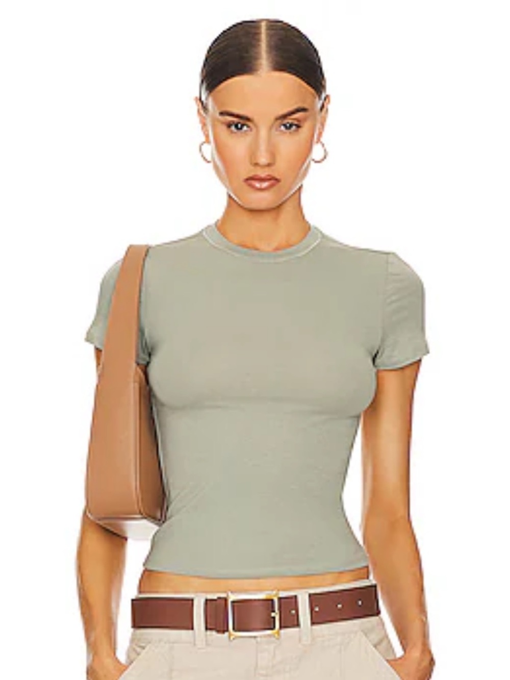 REVOLVE Helsa Jersey T Shirt in Sage Green